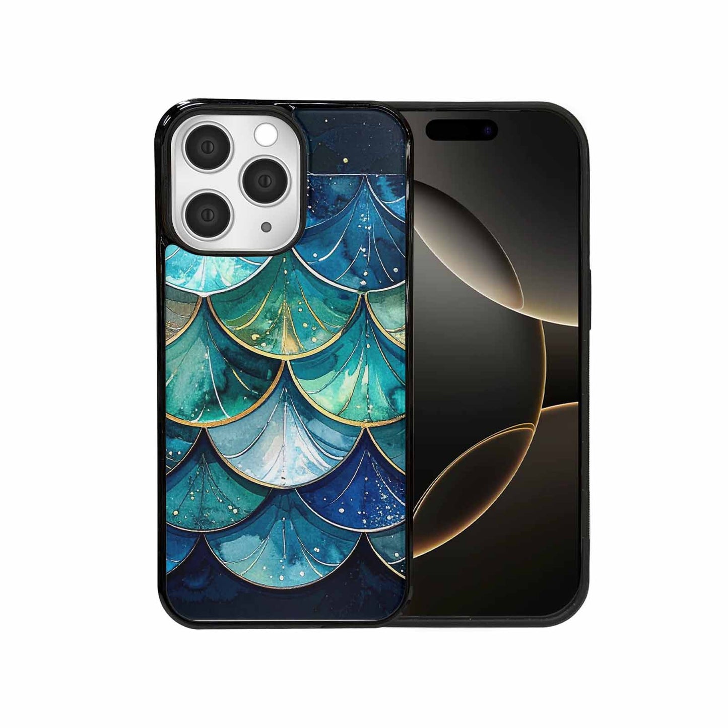 iPhone 15 Pro Max Case — Mermaid Scale Art Pattern, Unique Phone Case Design
