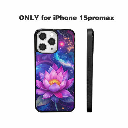 iPhone 15 Pro Max Case — Lotus Galaxy Art Seamless Pattern Vibrant, Custom Art Phone Cover