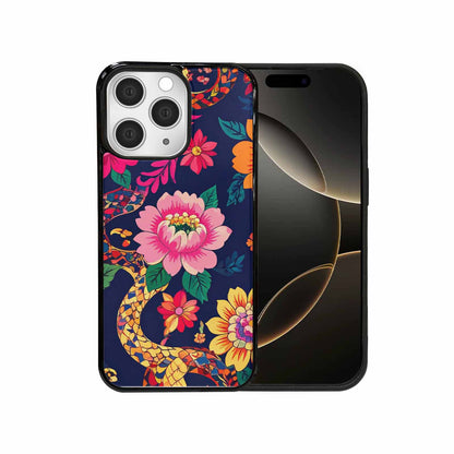 iPhone 15 Pro Max Case — Floral Snake Print Custom, Personalized Phone Case