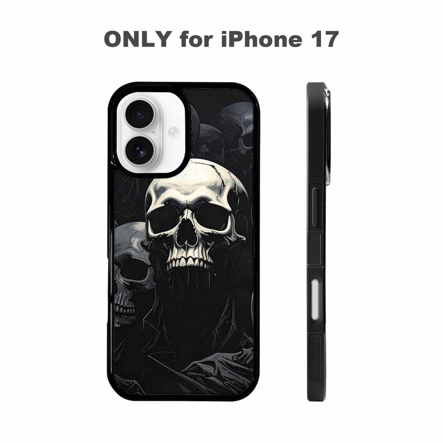 iPhone 17 Case — Skull Dark Art Gothic Print Gothic, Custom Printed Phone Case