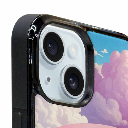 iPhone 15 Plus Case — Cloud And Rainbow Burst Pattern Hundreds, Personalized Phone Case