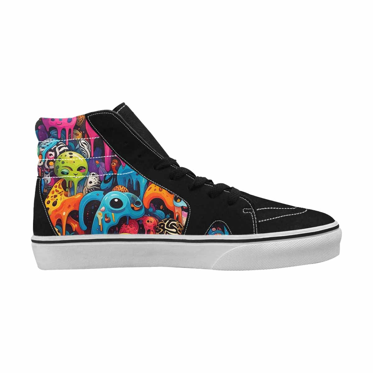 MEN'S Melting Aliens High Top Canvas Dark Academia Custom Sneakers