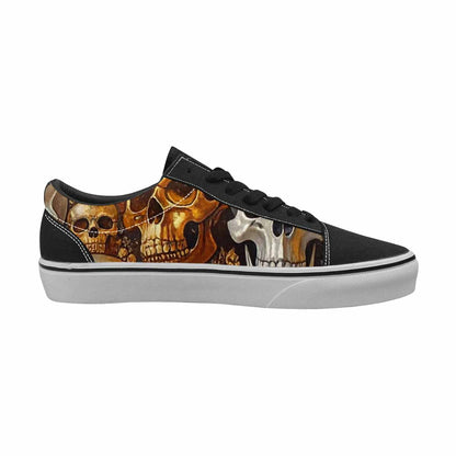 WOMEN'S Skulls - Metallic-Chrome- Canvas Lace-Up Dark Academia Sneakers