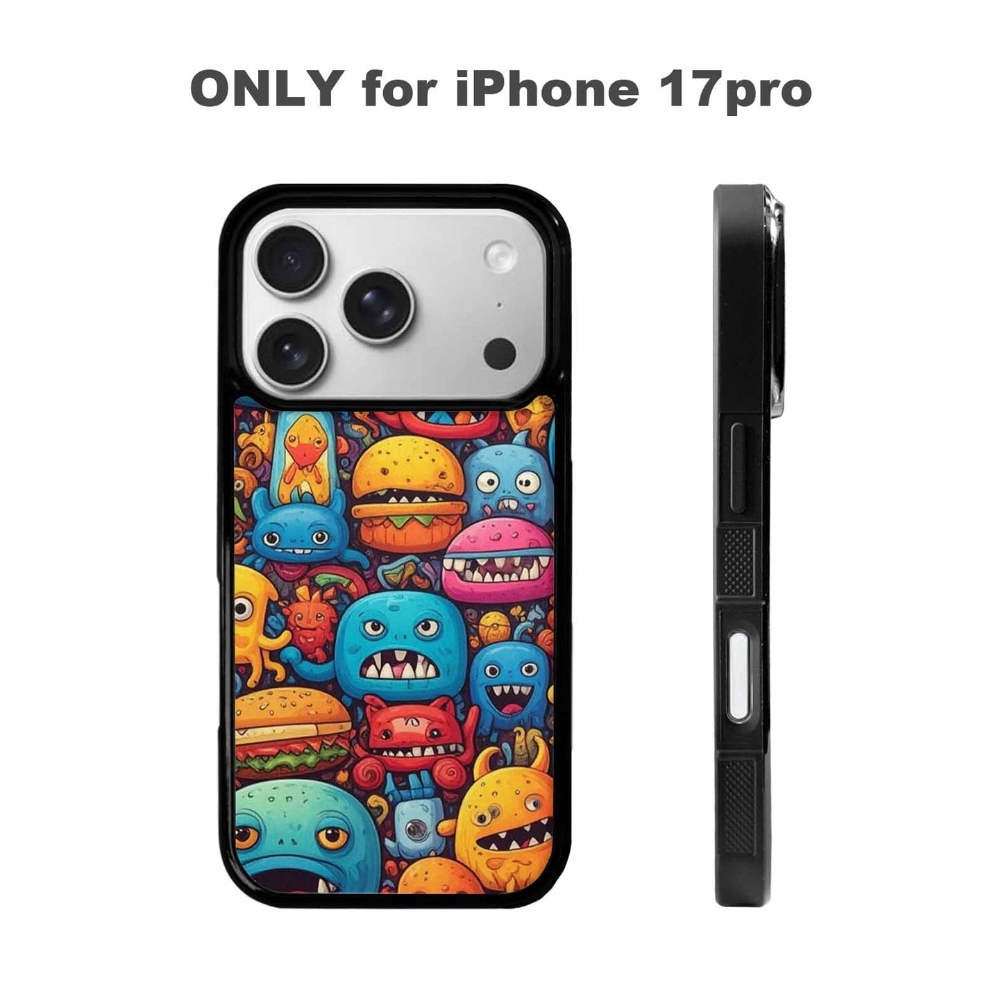 iPhone 17 Pro Case — Small Cartoon Monster Character Pattern Cartoon, Custom Art Phone Cover