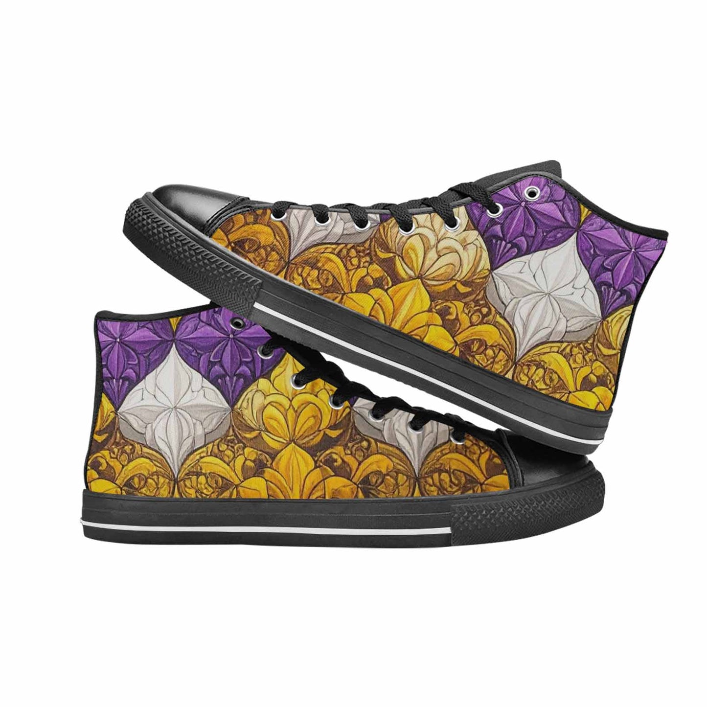 MEN'S Nonbinary Flag Color High Top Canvas Dreamcore Sneakers