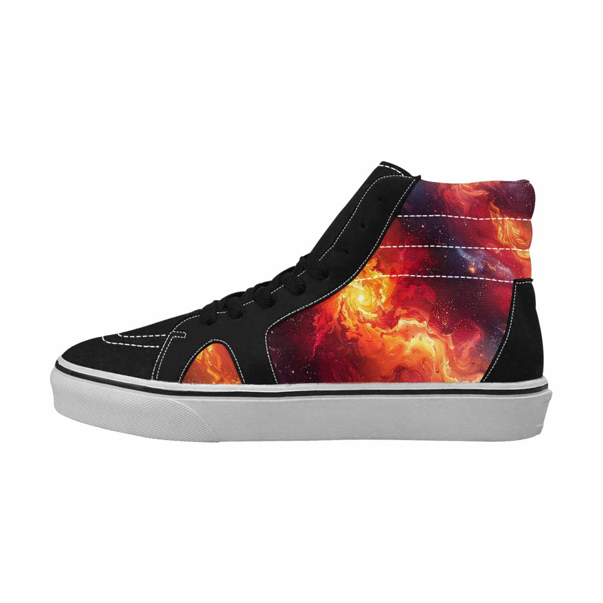WOMEN'S Galaxy Art - High Top Canvas Vibrant Chaos Shoes