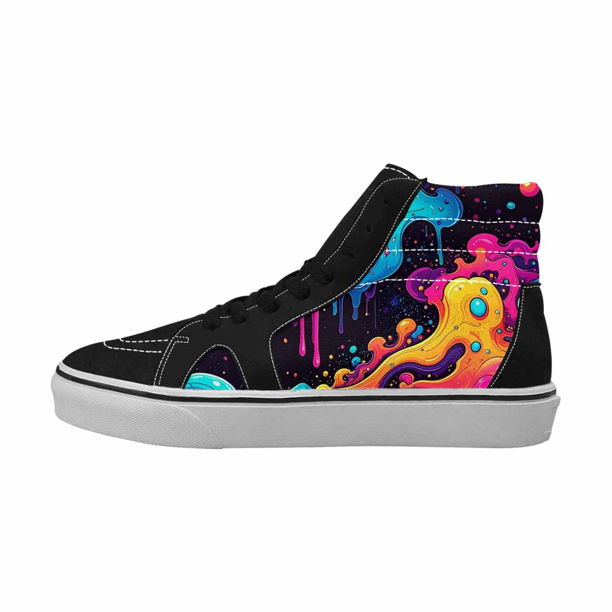 WOMEN'S Neon Drip Galaxy High Top Canvas Vivid Custom Sneakers