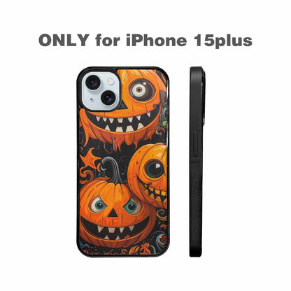iPhone 15 Plus Case — Cartoon Pumpkin Monster, Custom Designed Case Cover