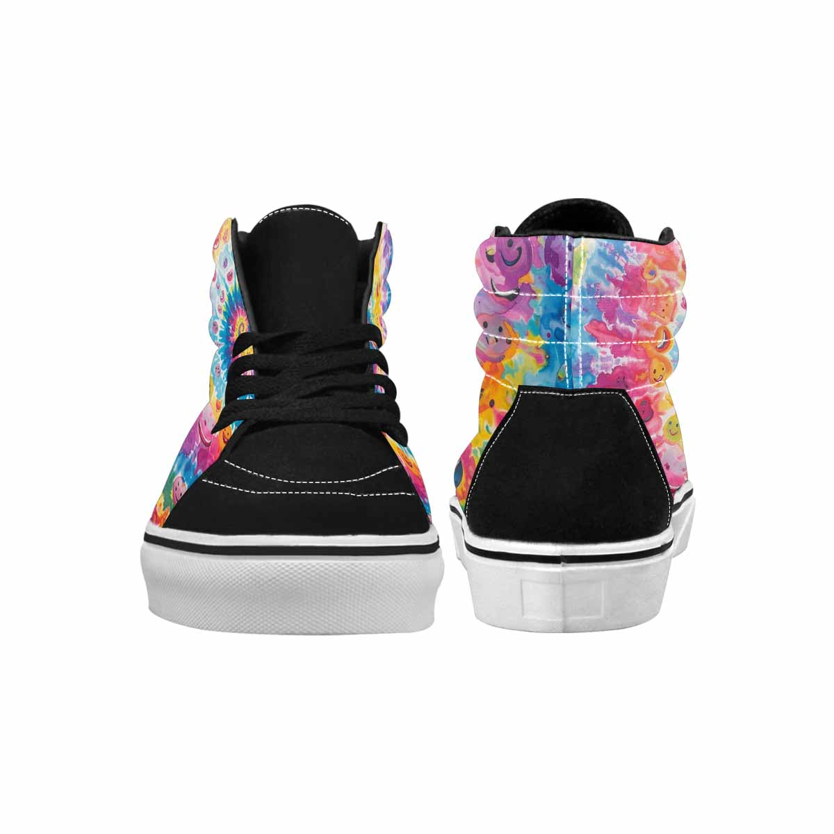 MEN'S Smiley Facessmiley Faces  High Top Canvas Neon Fantasy Custom Shoes