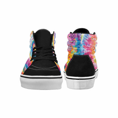 MEN'S Smiley Facessmiley Faces  High Top Canvas Neon Fantasy Custom Shoes