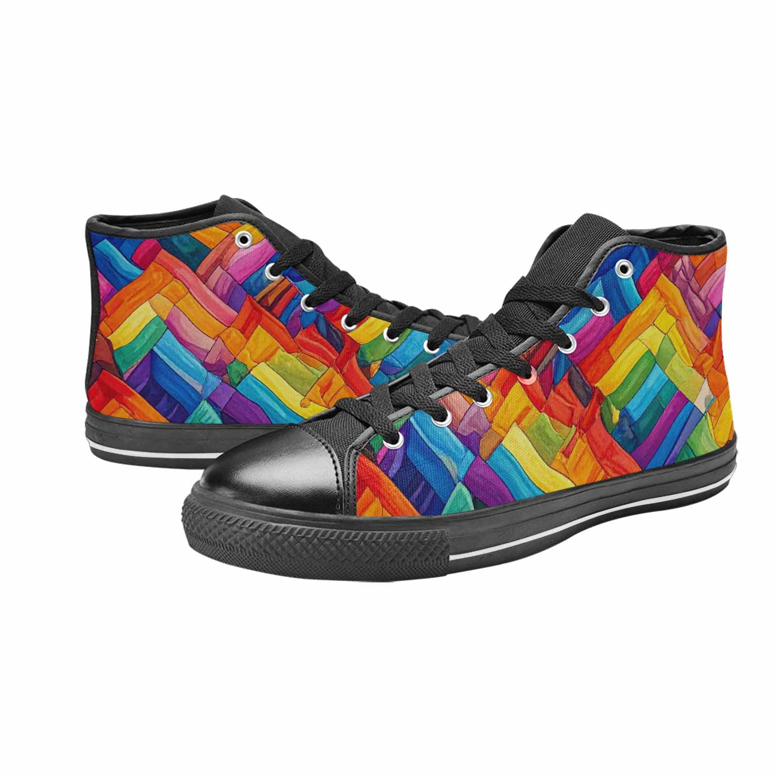 MEN'S Transgender Flag Color High Top Canvas Vivid Shoes