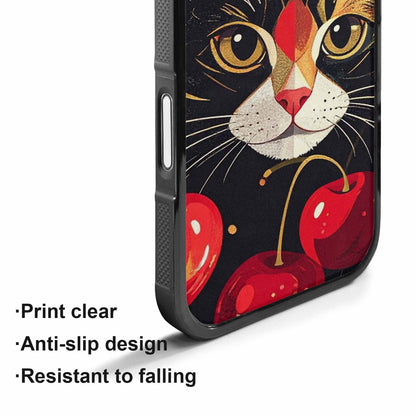 iPhone 17 Case — Retro Cherry Cat Retro Vintage, Custom Printed Phone Case