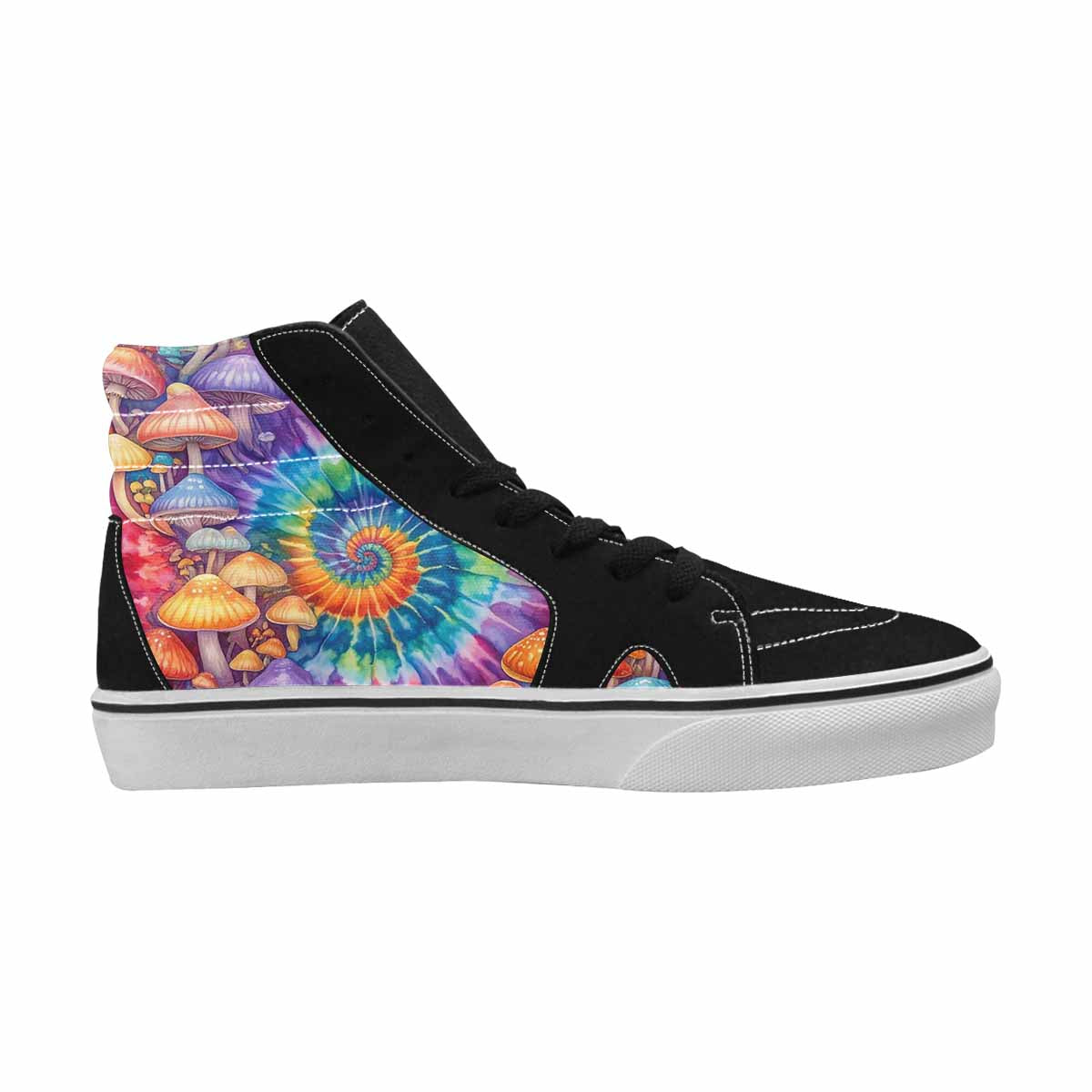 MEN'S Mushrooms  Tie Dye High Top Canvas Surreal Custom Shoes