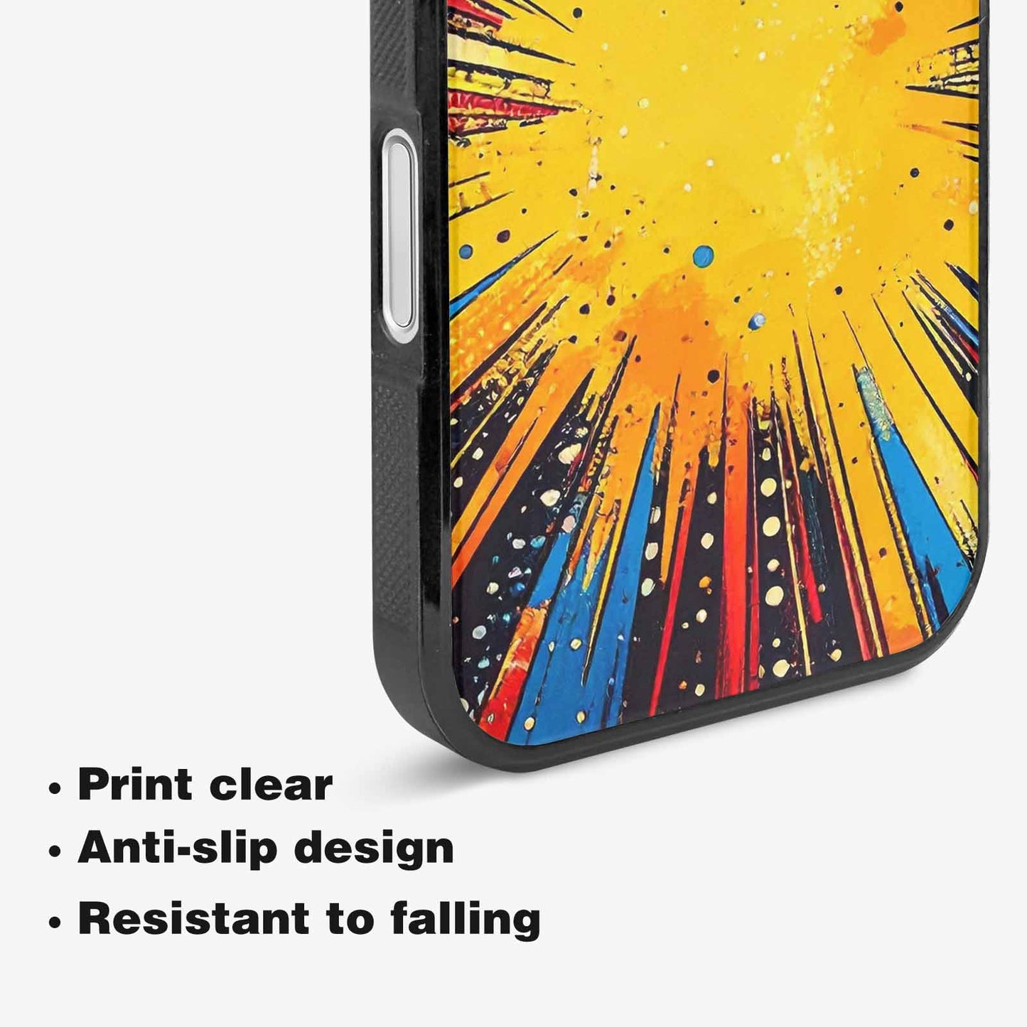 iPhone 16 Plus Case — Comic Halftone Comic Bursts Pattern Hundreds, Personalized Phone Case