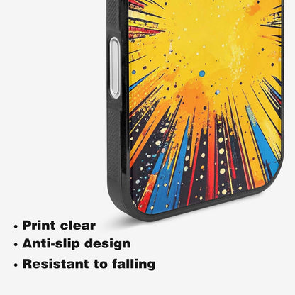 iPhone 16 Plus Case — Comic Halftone Comic Bursts Pattern Hundreds, Personalized Phone Case