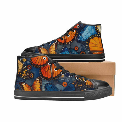 MEN'S Butterfly Wing High Top Canvas Wallpaper Art Sneakers