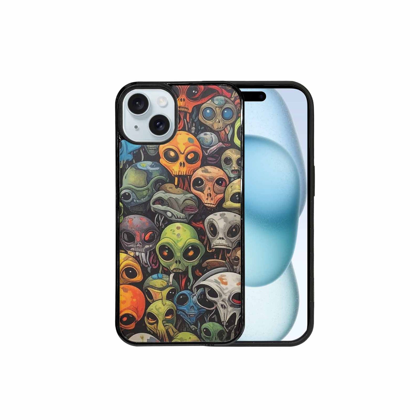 iPhone 15 Plus Case — Aliens Camo Aliens Pattern Hundreds Of, Personalized Phone Case
