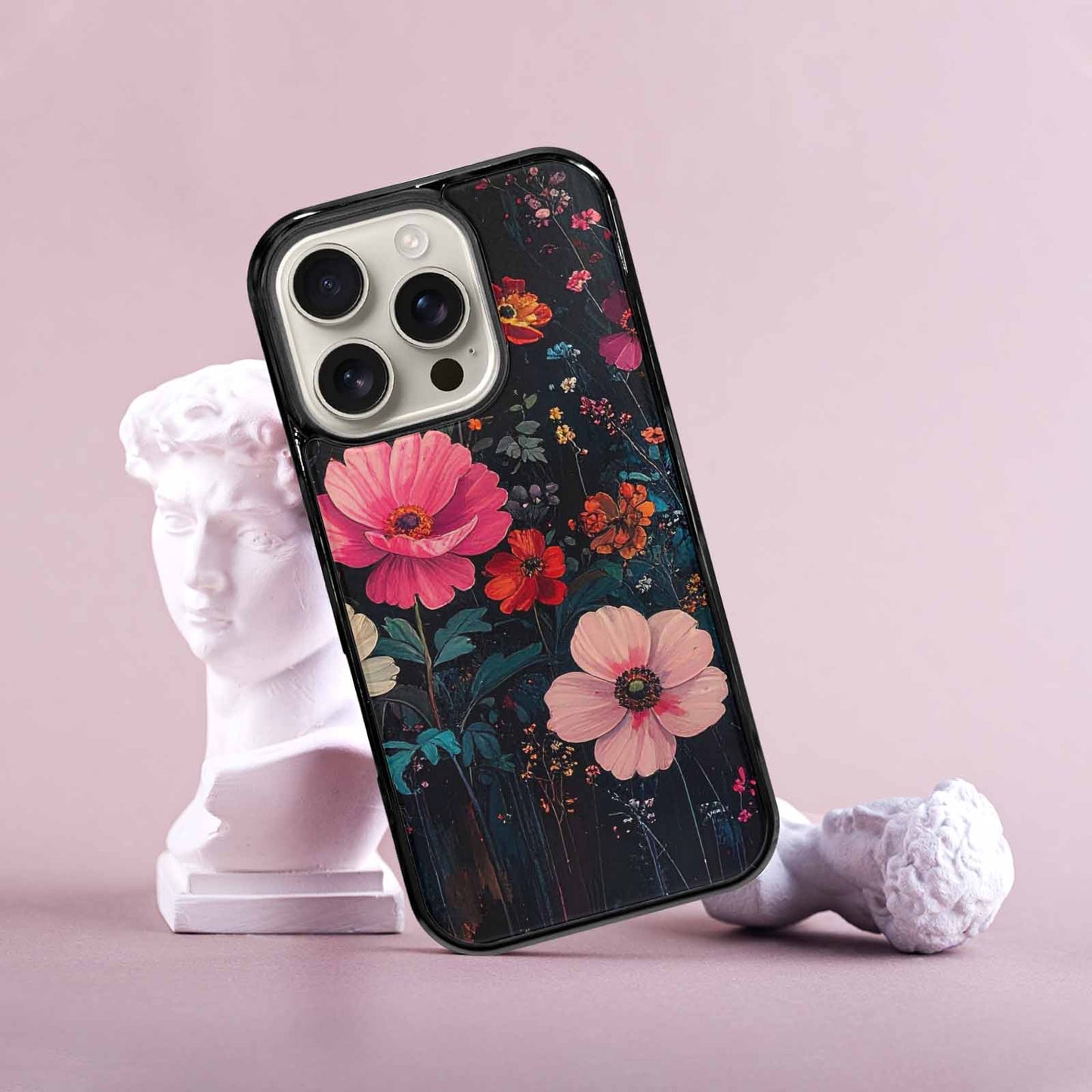 iPhone 16 Pro Case — Shadowy Glitch Floral Pattern Hundreds Of, Unique Phone Case Design