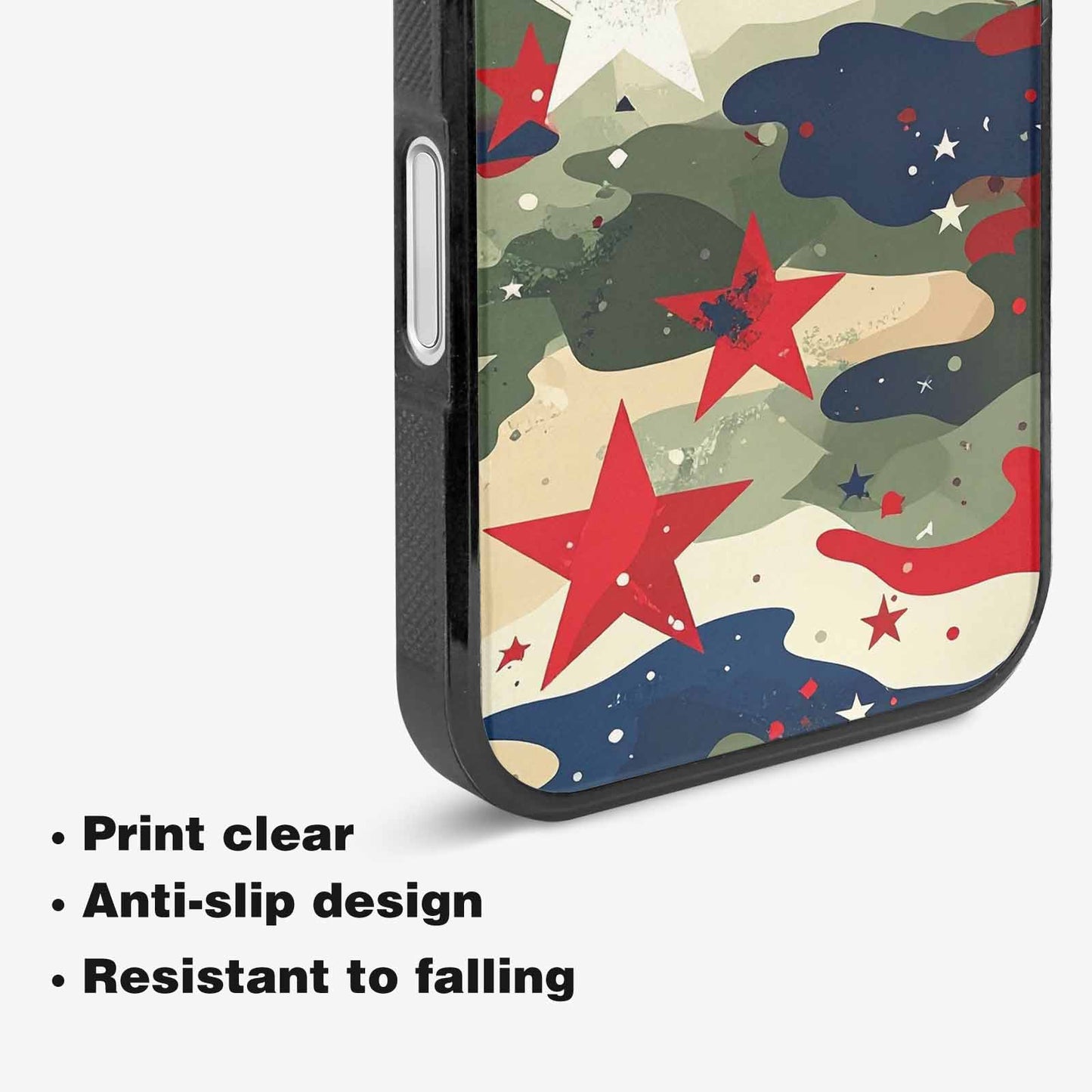 iPhone 16 Plus Case — Military Camo Blotch Texture Blended With, Custom Print Case Cover