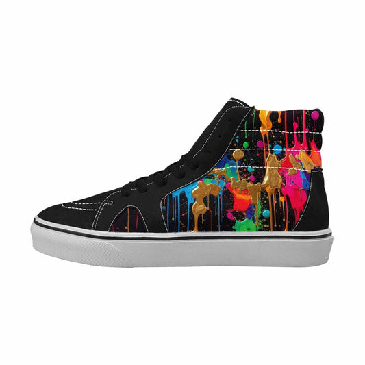 MEN'S Paint Splatter High Top Canvas Dark Academia Custom Shoes