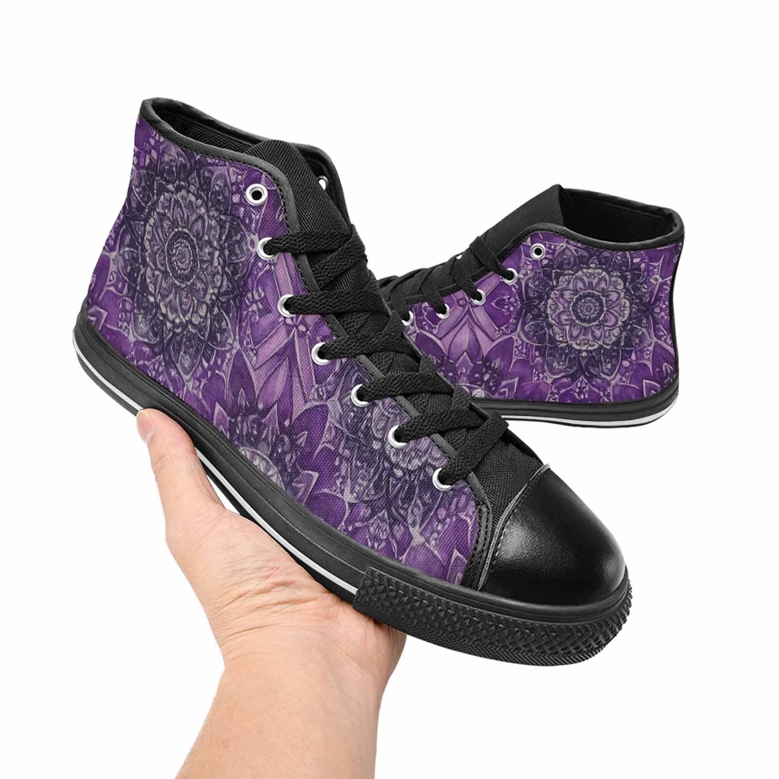 MEN'S Mandala High Top Canvas Wallpaper Art Custom Shoes
