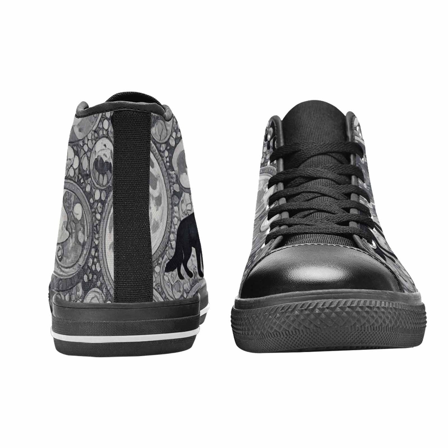 WOMEN'S Wolves Everywhere Collage High Top Canvas Dark Academia Custom Sneakers