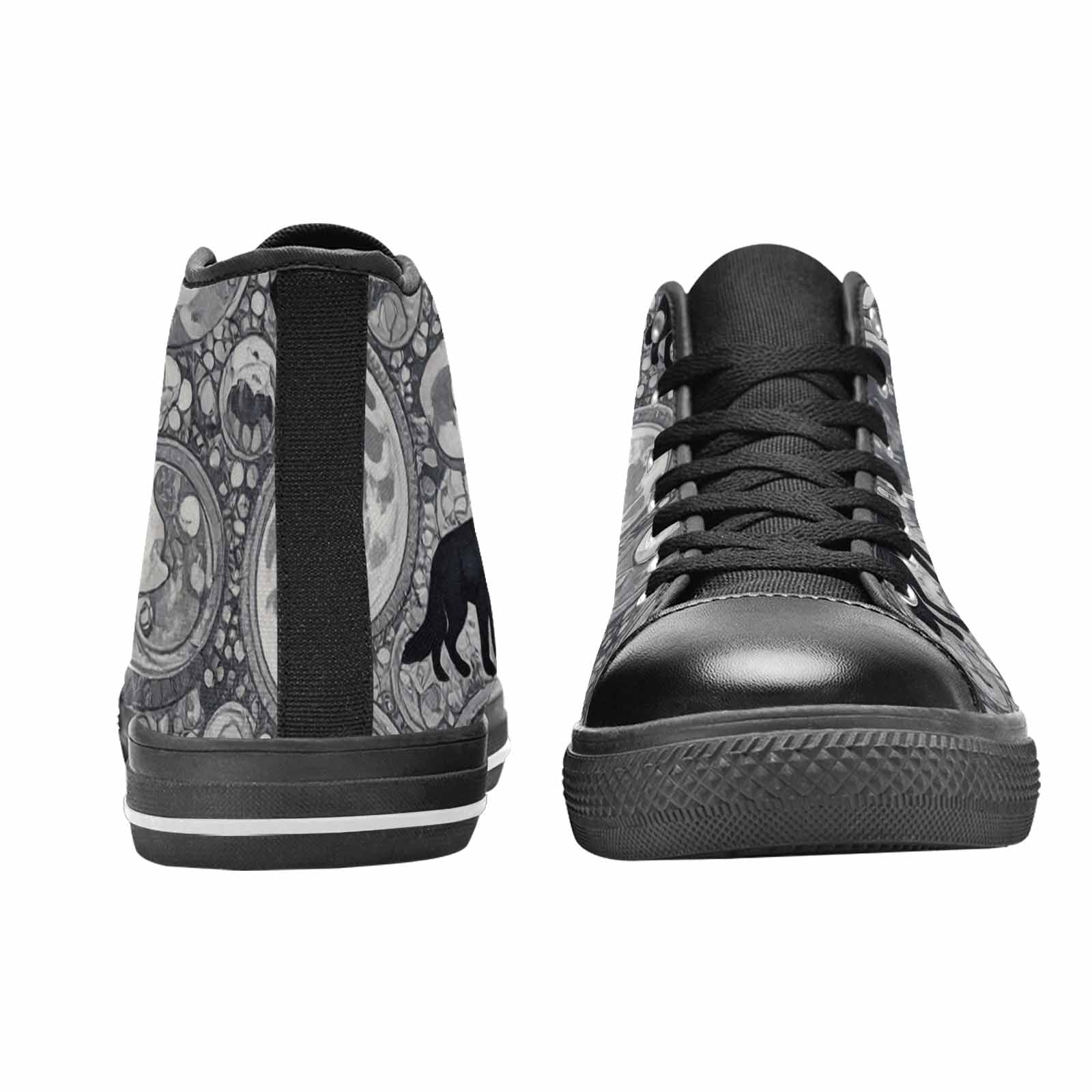 WOMEN'S Wolves Everywhere Collage High Top Canvas Dark Academia Custom Sneakers