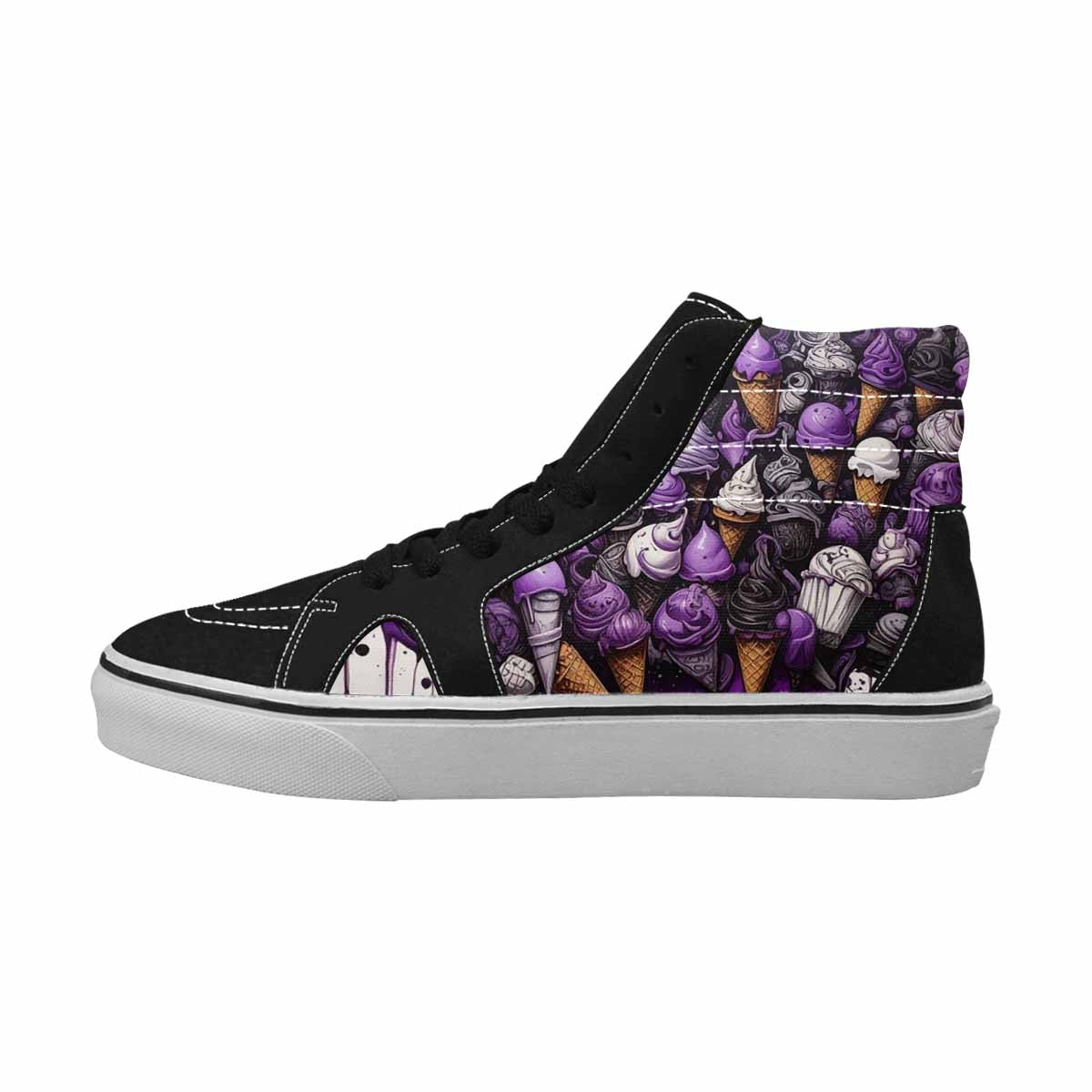 MEN'S Ice Cream Motif High Top Canvas Dreamlike Custom Shoes
