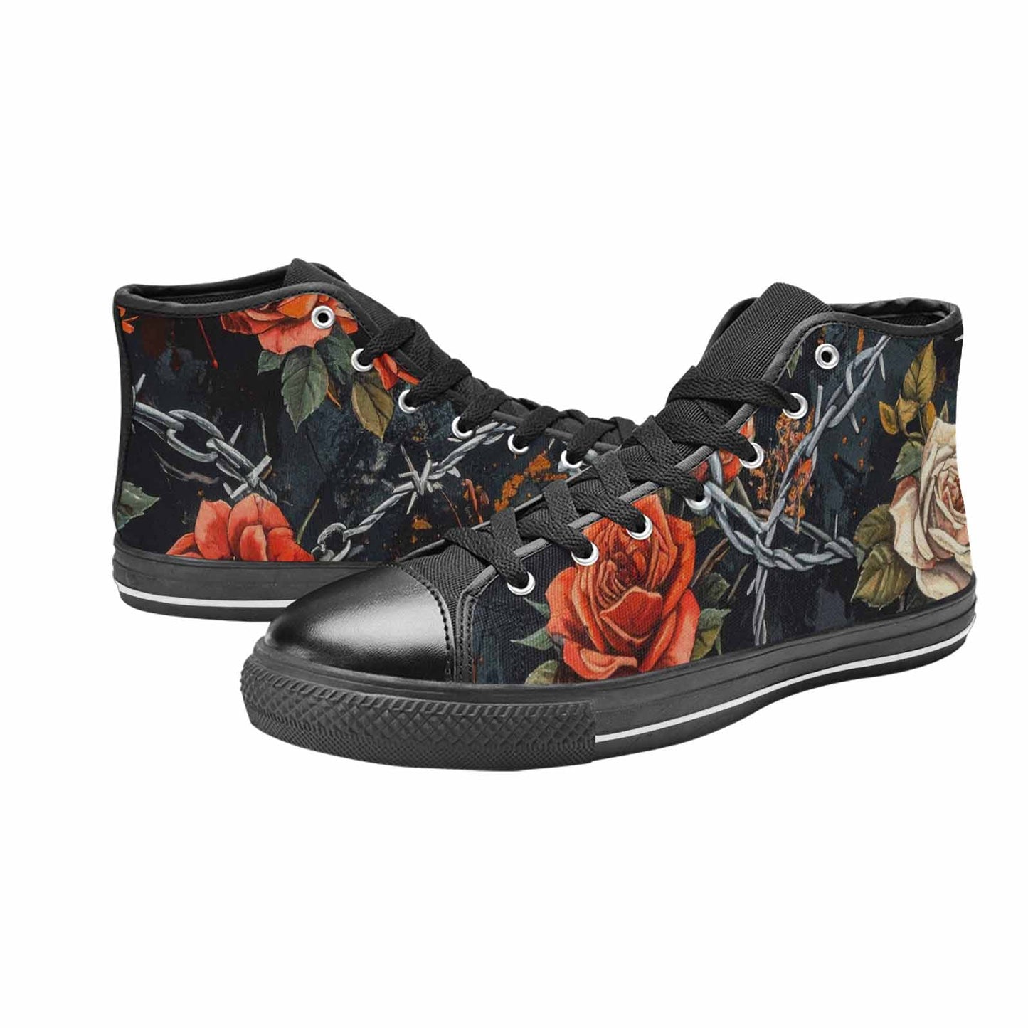 WOMEN'S Barbed Wire Chain High Top Canvas Y2K Shoes