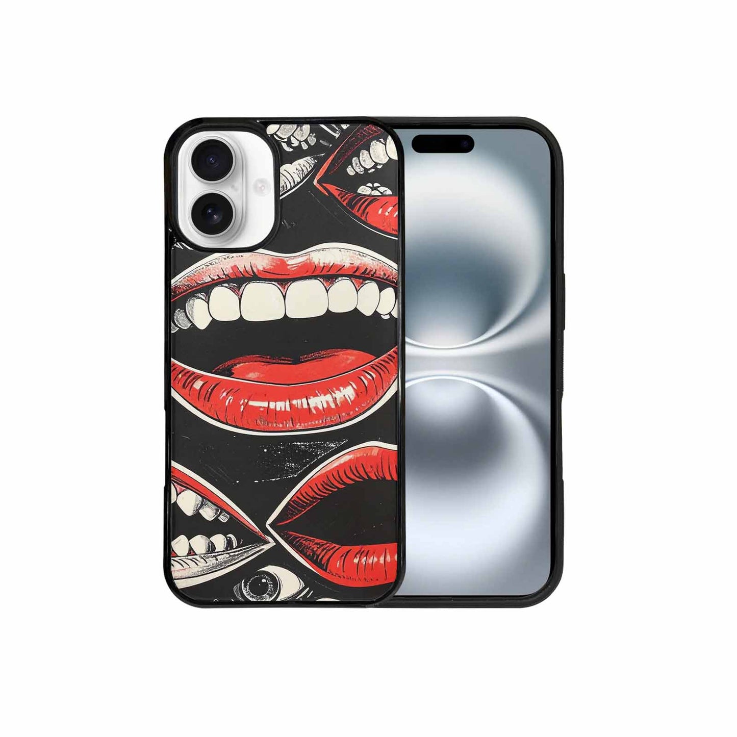 iPhone 16 Plus Case — Googly Cartoon Mouths, Custom Made Phone Cover