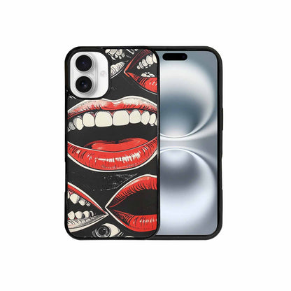 iPhone 16 Plus Case — Googly Cartoon Mouths, Custom Made Phone Cover
