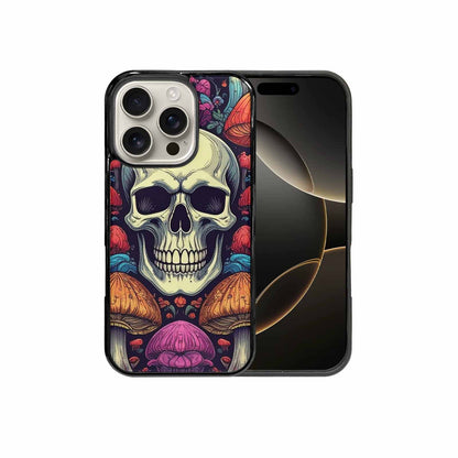 iPhone 16 Pro Case — Mushroom Skull, Custom Art Phone Cover