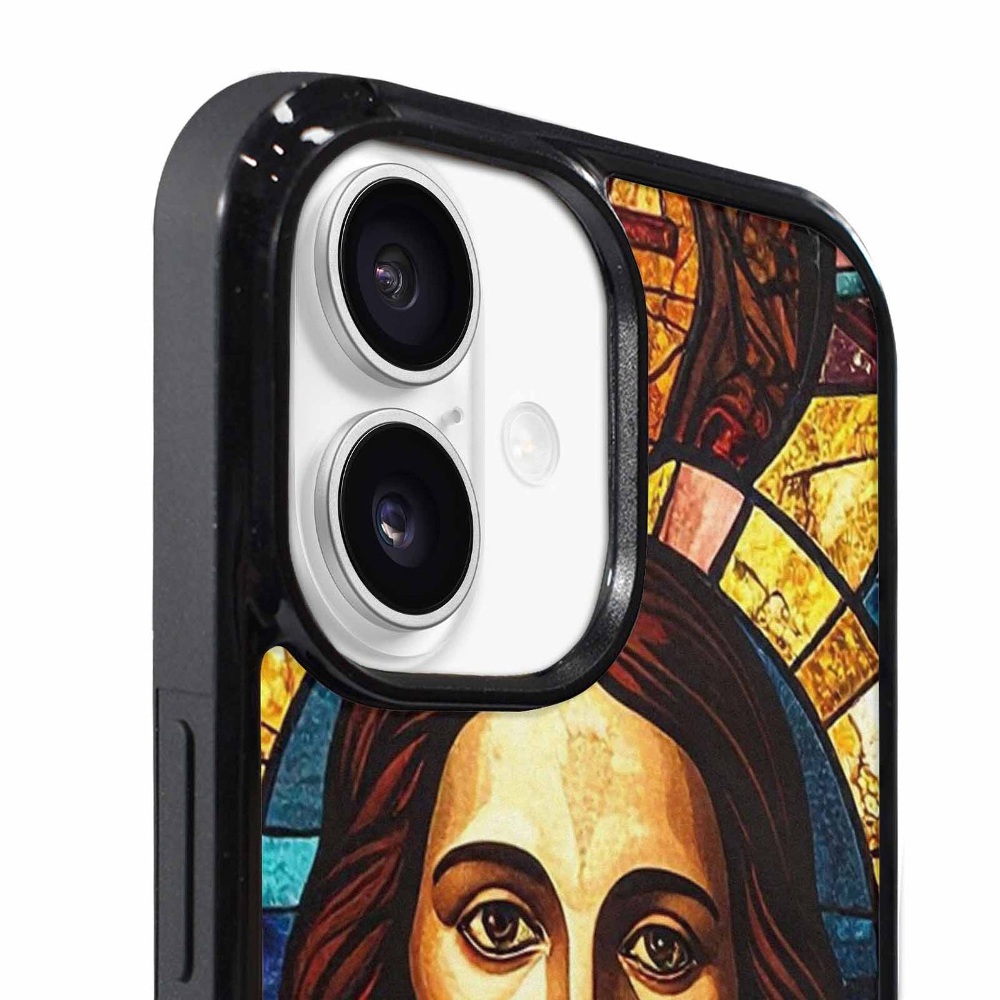 iPhone 17 Case — Jesus Face Small Cross Original Art, Custom Designed Case Cover