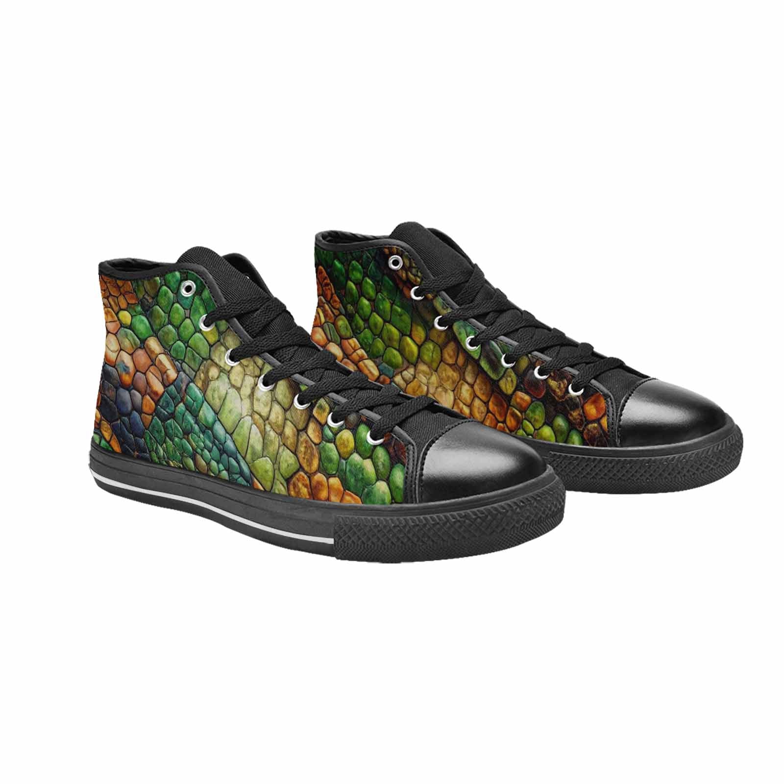 MEN'S Snake Skin Reptile High Top Canvas Dreamcore Custom Shoes