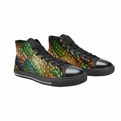 MEN'S Snake Skin Reptile High Top Canvas Dreamcore Custom Shoes