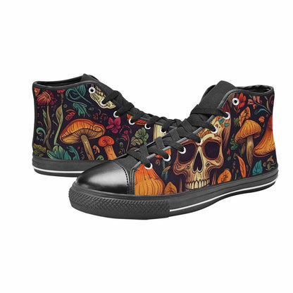 MEN'S Mushrooms And Skulls High Top Canvas Dark Academia Shoes