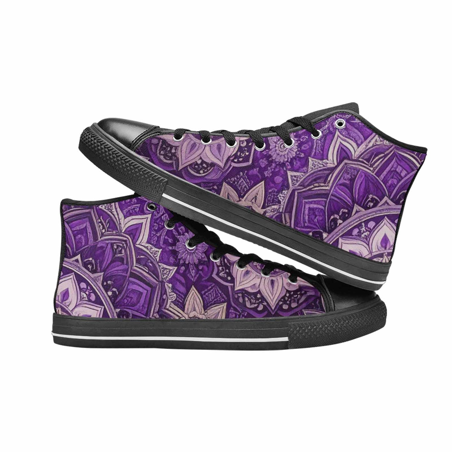 WOMEN'S Mandala High Top Canvas Grunge Custom Sneakers