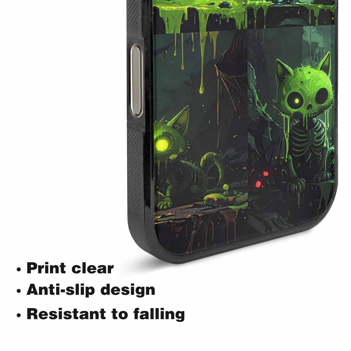 iPhone 16 Pro Case — Toxic Melting Skeleton Cats Small Toxic, Customized Protective Case