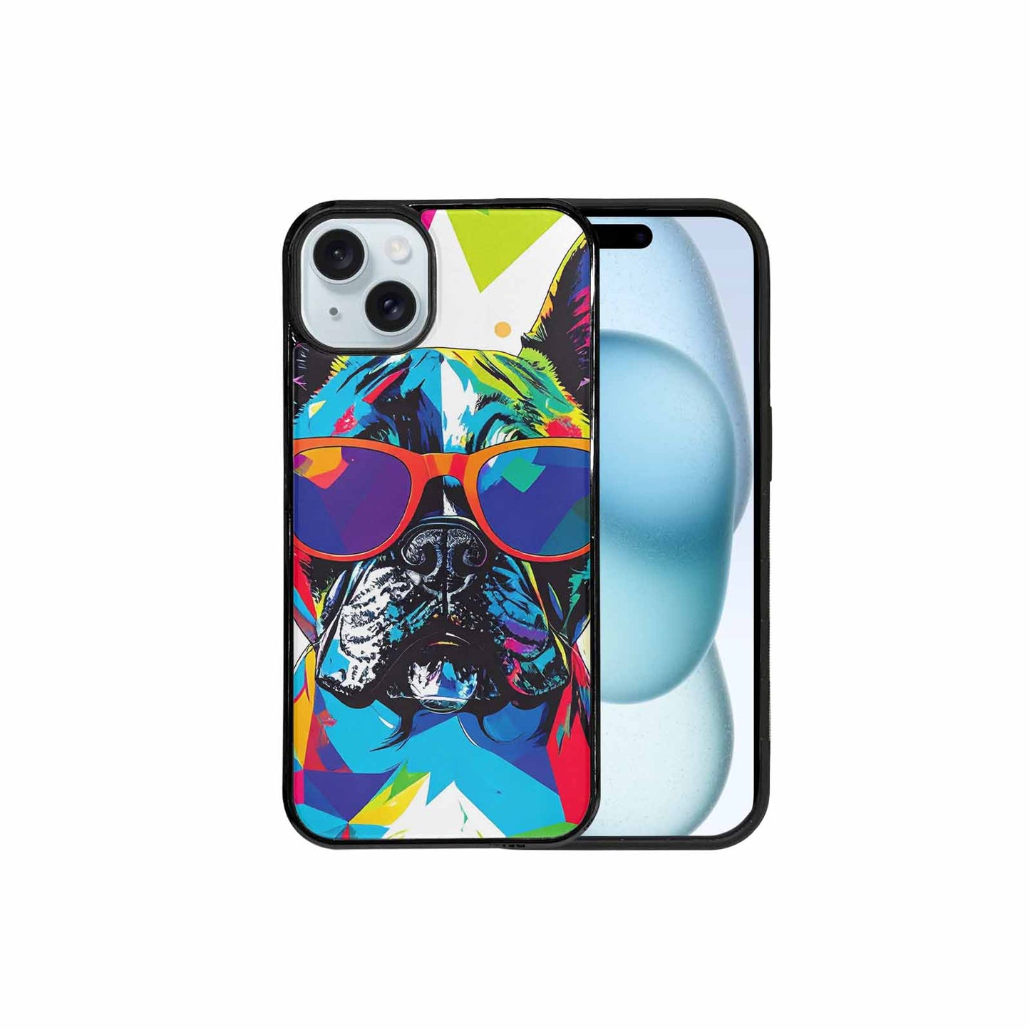 iPhone 15 Plus Case — French Bulldog Pop Art Pattern Personalized, Unique Phone Case Design