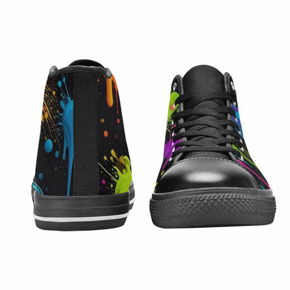 MEN'S Paint Splatter High Top Canvas Grunge Shoes