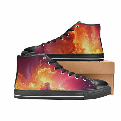 WOMEN'S Galaxy Art - High Top Canvas Dark Academia Shoes