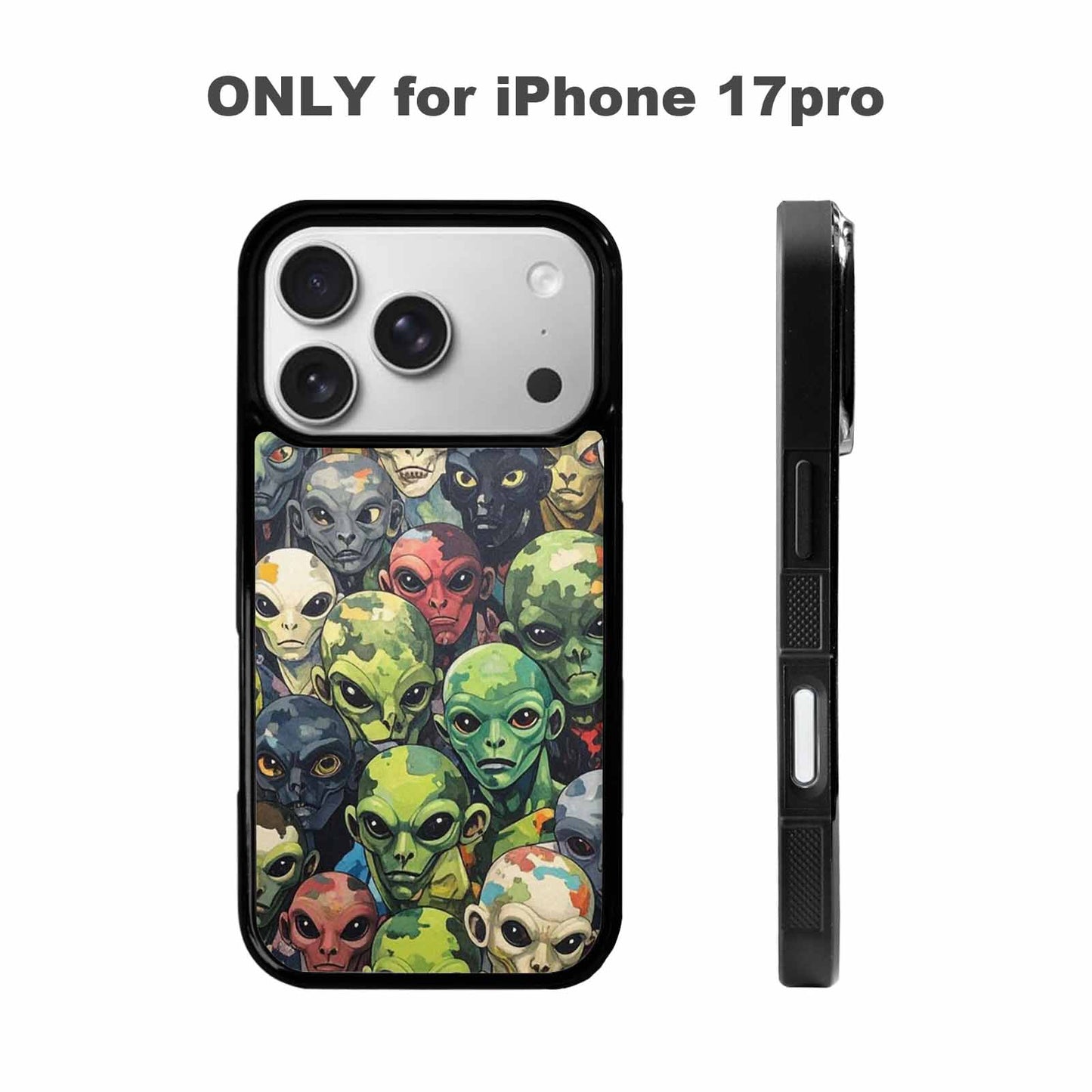iPhone 17 Pro Case — Aliens Camo Aliens Pattern Hundreds Alien, Custom Art Phone Cover