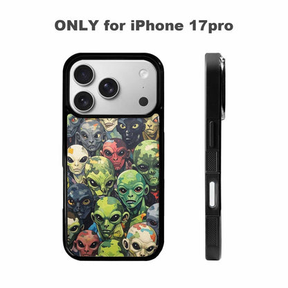 iPhone 17 Pro Case — Aliens Camo Aliens Pattern Hundreds Alien, Custom Art Phone Cover