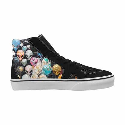 MEN'S Aliens  Marble Aliens High Top Canvas Kaleidoscope Custom Sneakers