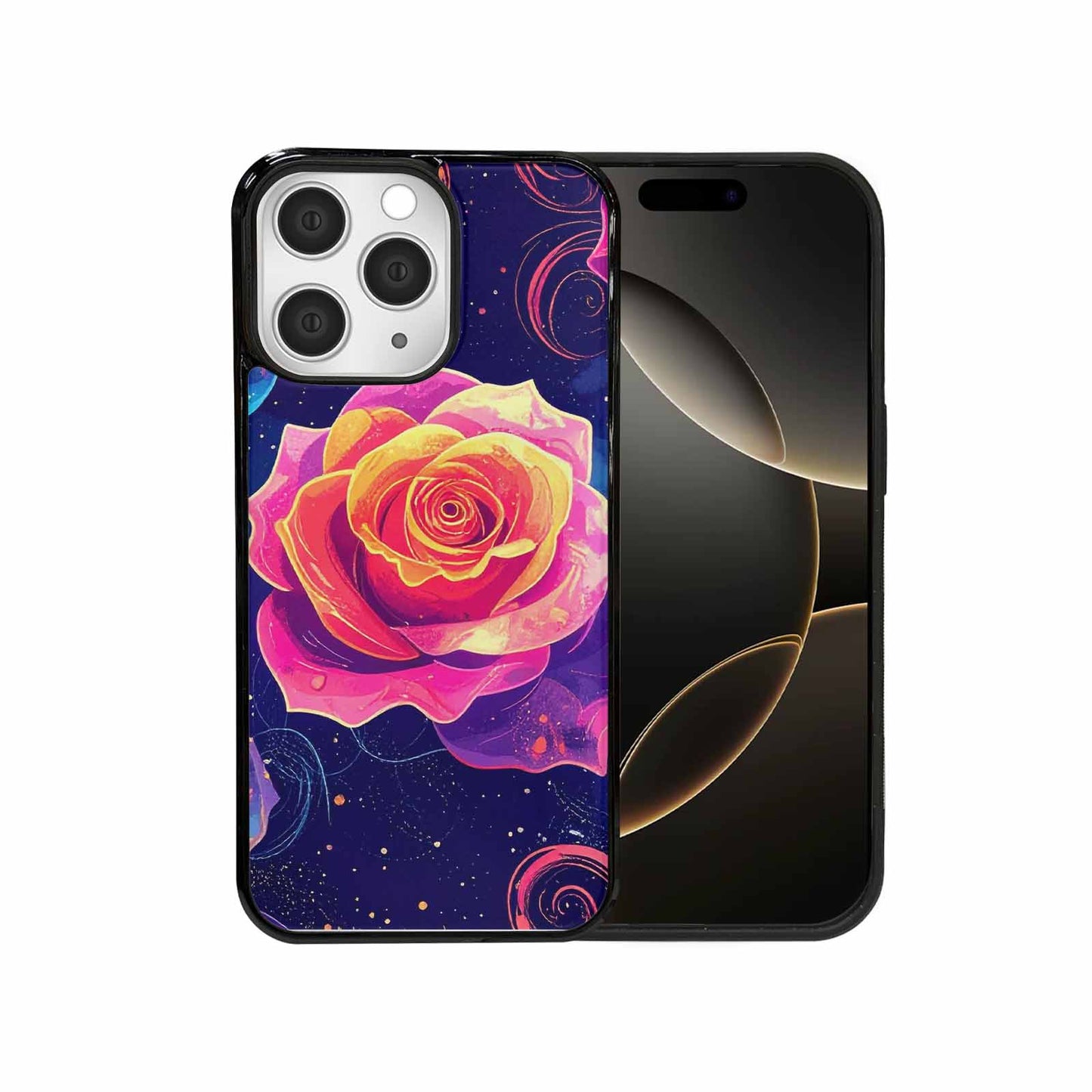 iPhone 15 Pro Max Case — Rose Galaxy Art Seamless Pattern Vibrant, Personalized Phone Case