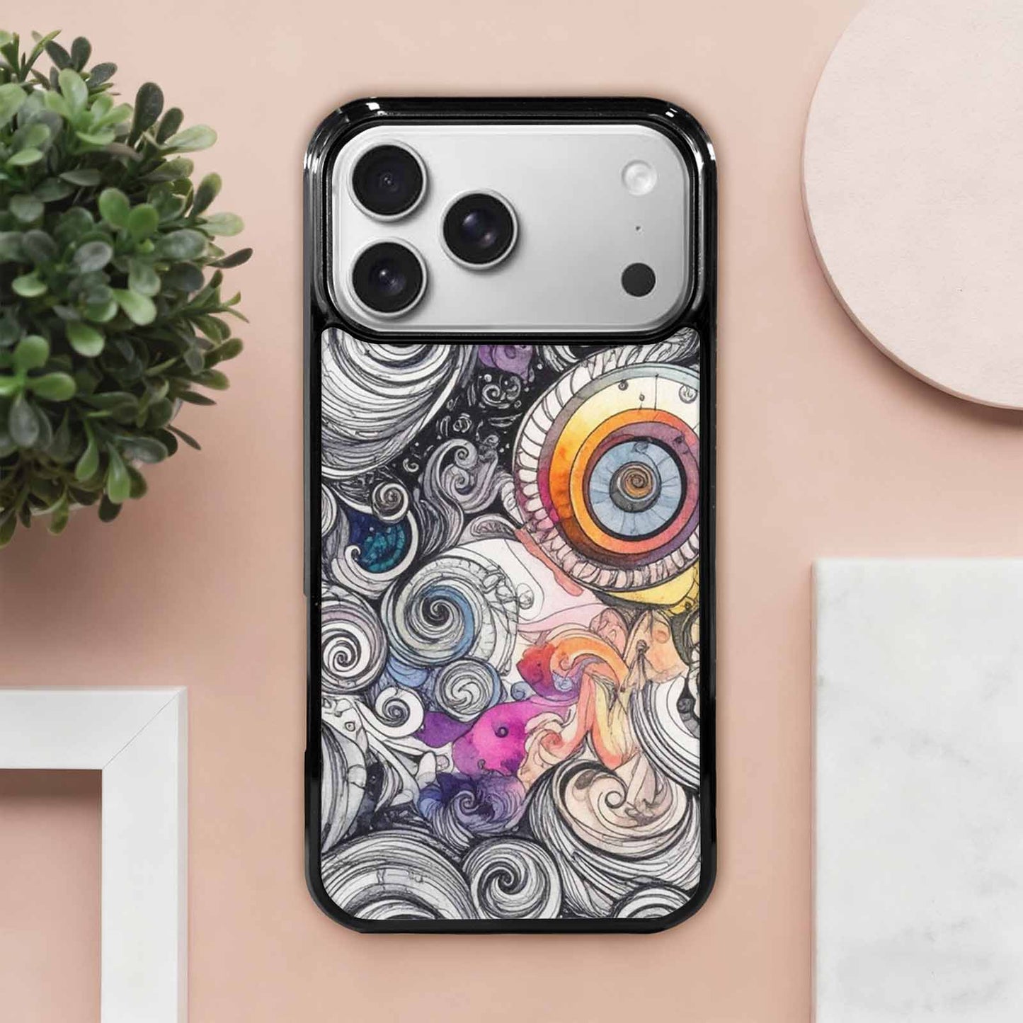 iPhone 17 Pro Max Case — Tie Dye Swirls (black Tie Dye, Original Design Phone Case