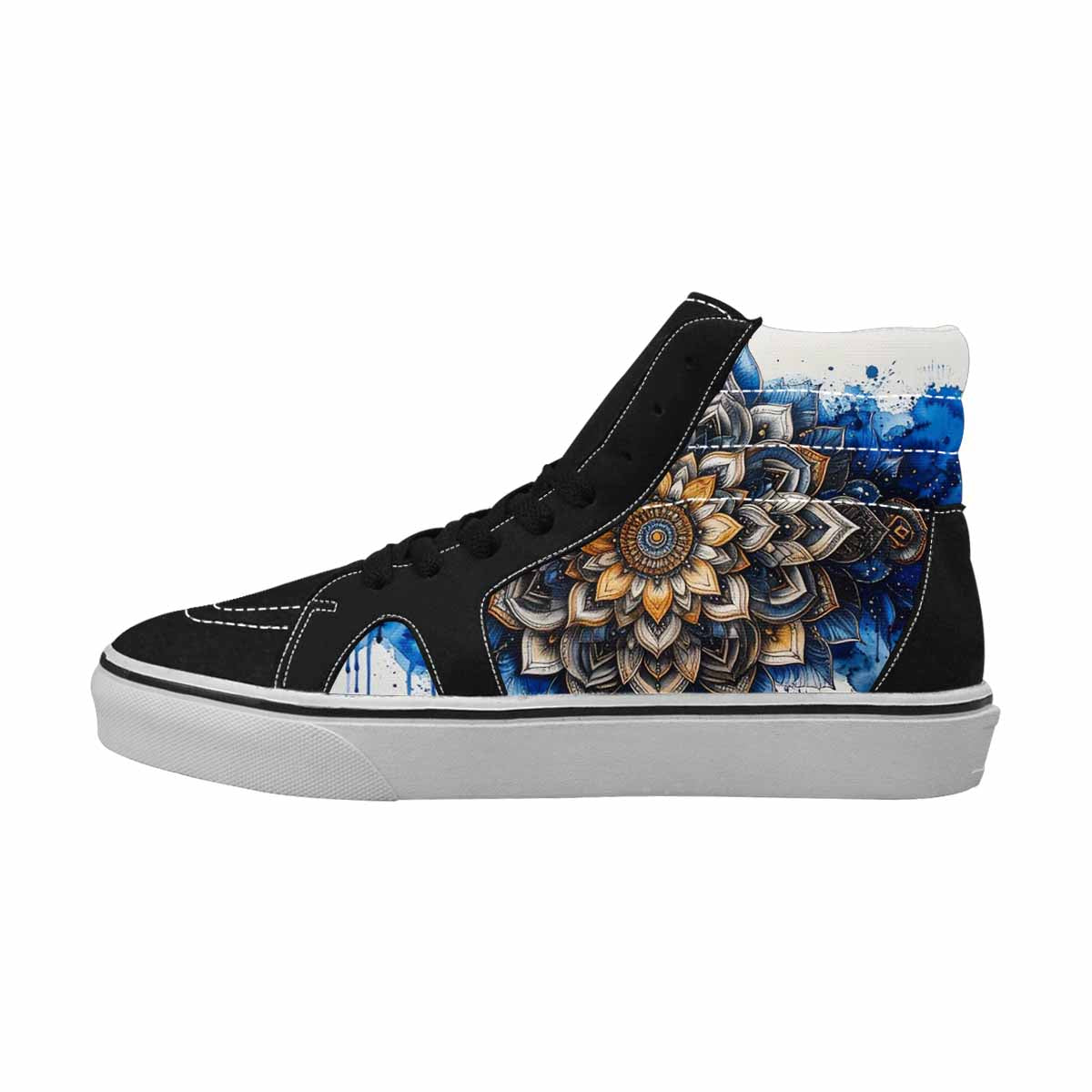 MEN'S Mandala Medallion High Top Canvas Vivid Custom Sneakers