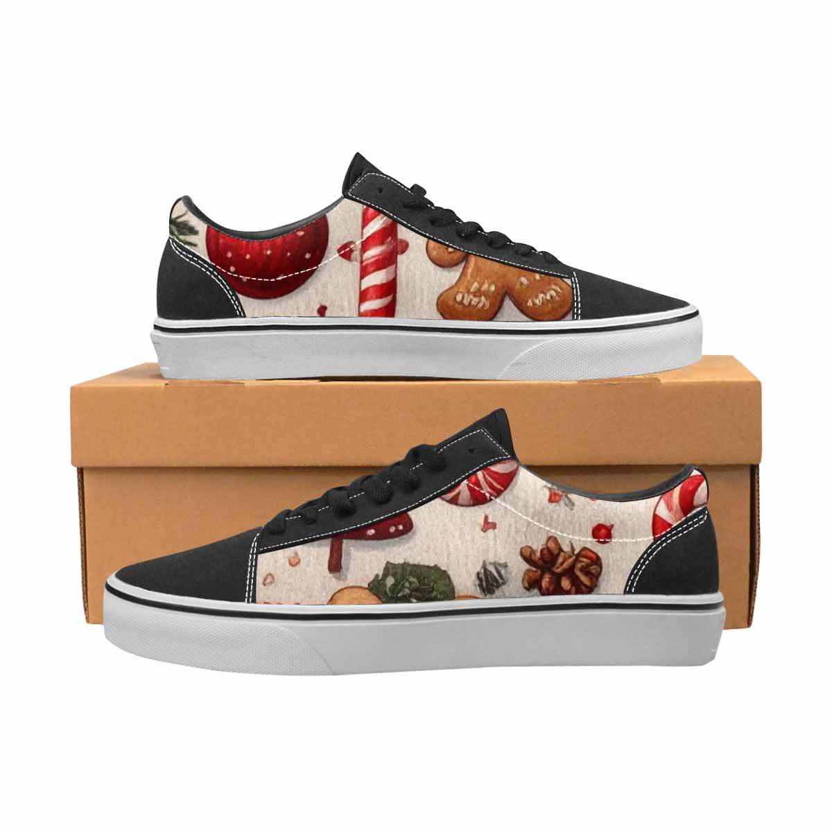 MEN'S Christmas Holly Snowflake Canvas Lace-Up Neon Fantasy Shoes