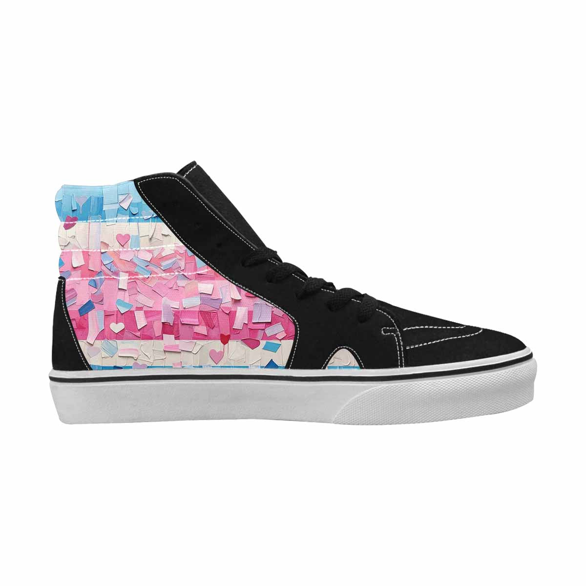 MEN'S Transgender Pride Flag High Top Canvas Vivid Sneakers