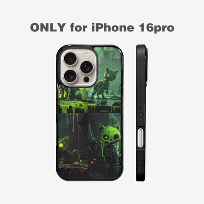 iPhone 16 Pro Case — Toxic Melting Skeleton Cats Small Toxic, Customized Protective Case